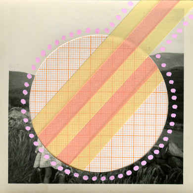 Pink Abstract Collage Art Composition On Vintage Photo - Naomi Vona Art