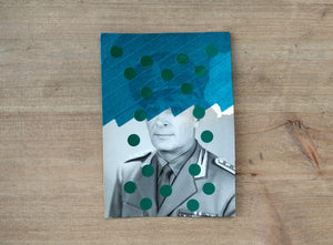 Green Collage On Vintage Portrait - Naomi Vona Art