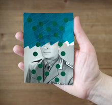 Cargar imagen en el visor de la galería, Green Collage On Vintage Portrait - Naomi Vona Art
