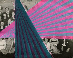 Abstract Washi Tape Collage On Vintage Group Photo - Naomi Vona Art