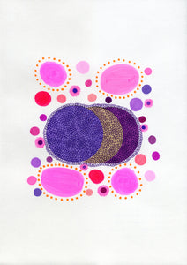 Purple Pink Abstract Organic Art Collage - Naomi Vona Art
