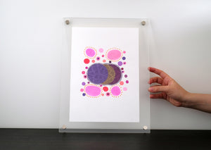 Purple Pink Abstract Organic Art Collage - Naomi Vona Art