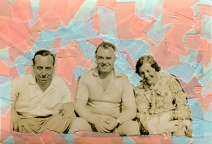Vintage Smiling Group Photo Art Collage - Naomi Vona Art
