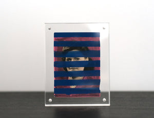 Altered Vintage Portrait Photo Decorated With Stripes - Naomi Vona Art
