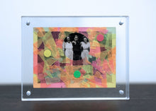 Load image into Gallery viewer, Fluorescent Colours Art Collage On Vintage Group Portrait Photo - Naomi Vona Art
