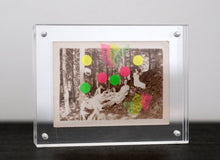 Cargar imagen en el visor de la galería, Fluorescent Art Collage On Black And White Vintage Portrait Photo - Naomi Vona Art
