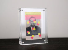 Cargar imagen en el visor de la galería, Fluorescent Pink And Yellow Art Collage On Mixed Media Old Photo - Naomi Vona Art
