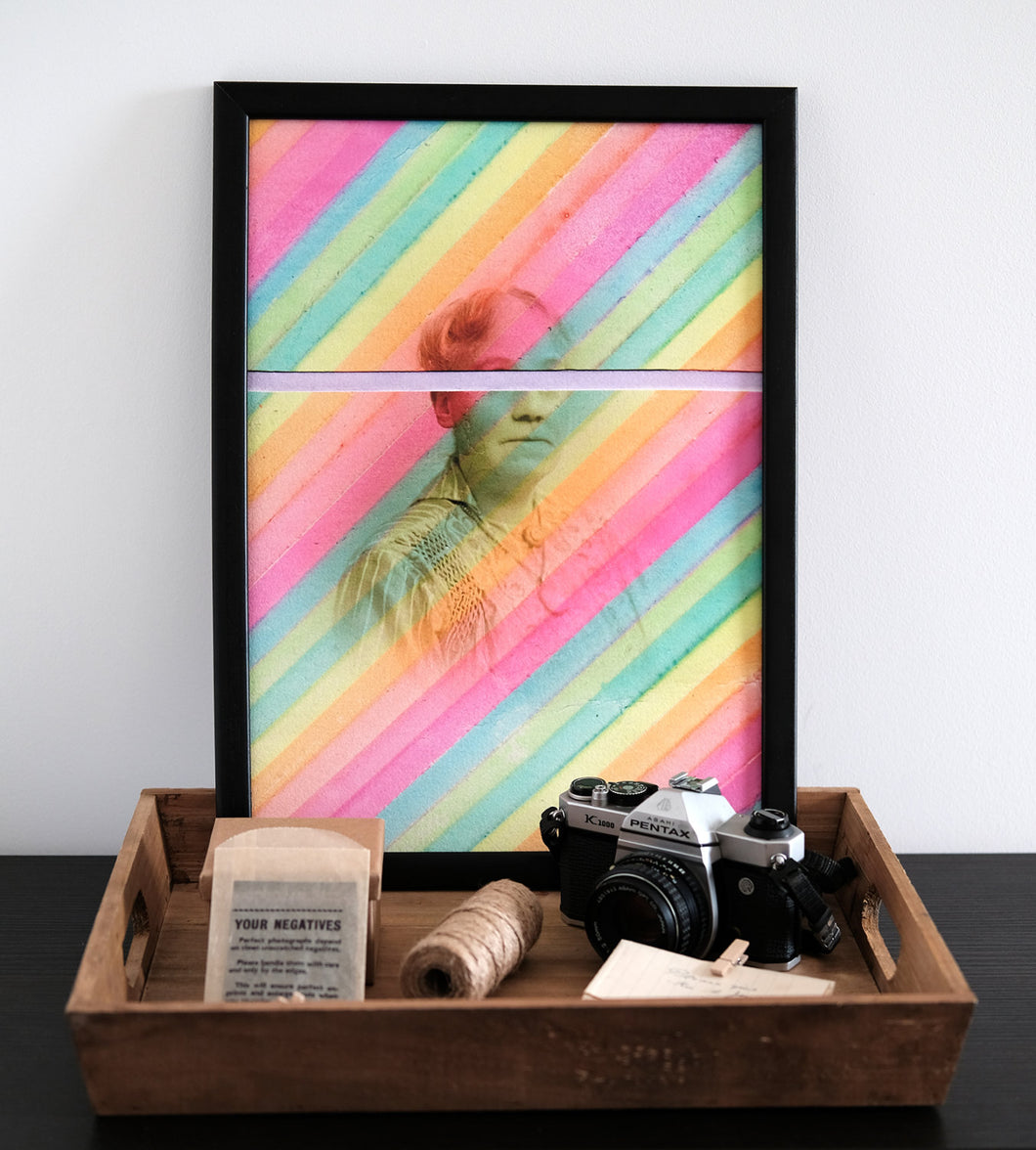 Rainbow Collage Giclee Fine Art Print, Surreal And Dada Artwork - Naomi Vona Art