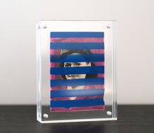 画像をギャラリービューアに読み込む, Altered Vintage Portrait Photo Decorated With Stripes - Naomi Vona Art
