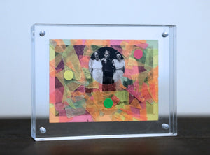 Fluorescent Colours Art Collage On Vintage Group Portrait Photo - Naomi Vona Art