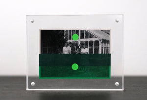Neon And Mint Green Art Photography Collage On Retro Portrait - Naomi Vona Art