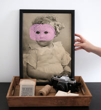 Charger l&#39;image dans la galerie, Vintage Style Collage Art Print Of A Baby Girl Retro Portrait - Naomi Vona Art
