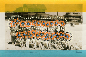 Collage On Vintage Group Photo Of Women On The Beach - Naomi Vona Art