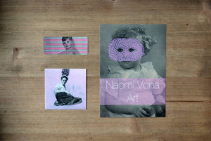 Pink Girly Art Collage On Vintage Retro Old Portrait - Naomi Vona Art