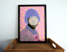 Load image into Gallery viewer, Pastel Shades Giclee Art Print Of Vintage Collage Portrait Photo - Naomi Vona Art
