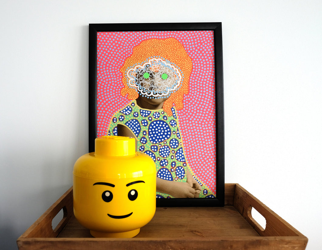 Retro Original Wall Art Gift Idea, Colorful Dotty Art Print - Naomi Vona Art