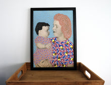 Load image into Gallery viewer, Mother With Baby Contemporary Vintage Collage Reproduction - Naomi Vona Art
