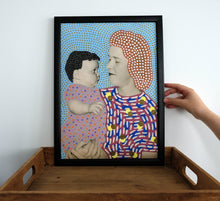 Load image into Gallery viewer, Mother With Baby Contemporary Vintage Collage Reproduction - Naomi Vona Art

