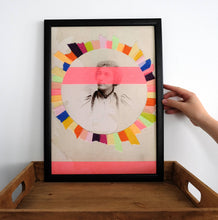 将图片加载到图库查看器，Contemporary collage artwork, vintage photo of a woman with many colors - Naomi Vona Art
