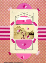 Carica l&#39;immagine nel visualizzatore di Gallery, Neon Pink Landscape Art Collage, Paper Ephemera Original - Naomi Vona Art
