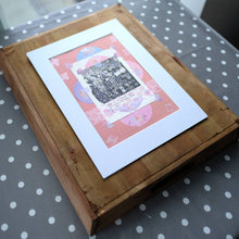 Cargar imagen en el visor de la galería, Pink And Violet Art, Paper Ephemera Collage Creation - Naomi Vona Art
