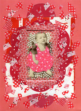 Carica l&#39;immagine nel visualizzatore di Gallery, Paper Collage On Baby Girl Vintage Found Photo - Naomi Vona Art
