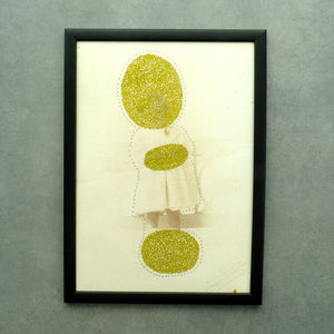 Vintage Style Print Of A Baby, Golden And Cream Artwork - Naomi Vona Art