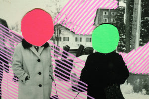 Neon Fine Art Print Of Vintage Style Collage - Naomi Vona Art