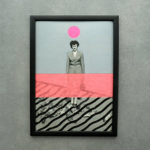Neon And Grey Wall Fine Art Print, Vintage Style Collage - Naomi Vona Art