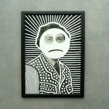 Charger l&#39;image dans la galerie, Black and white art poster, portrait of a shy woman - Naomi Vona Art
