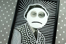 将图片加载到图库查看器，Black and white art poster, portrait of a shy woman - Naomi Vona Art
