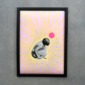 Pastel Pink And Yellow Wall Art, Surreal Collage Print Gift - Naomi Vona Art