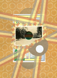 Original Paper Ephemera Collage Art Beige - Naomi Vona Art