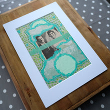 Load image into Gallery viewer, Mint Green Original Mixed Media Collage, Wedding Artwork - Naomi Vona Art
