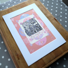 Cargar imagen en el visor de la galería, Pink And Violet Art, Paper Ephemera Collage Creation - Naomi Vona Art
