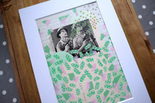 Cargar imagen en el visor de la galería, Mint Green Collage, Mixed Media Artworks Using Vintage Pictures - Naomi Vona Art
