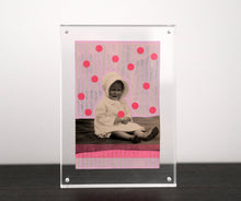 Carica l&#39;immagine nel visualizzatore di Gallery, Pastel And Neon Pink Altered Vintage Portrait Collage - Naomi Vona Art
