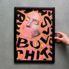 Load image into Gallery viewer, Modern contemporary wall art decor, pink, orange and black giclée print - Naomi Vona Art
