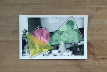 Cargar imagen en el visor de la galería, Original Vintage Neon Art Collage On Retro Family Portrait - Naomi Vona Art
