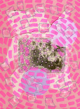 Load image into Gallery viewer, Colorful Neon Pink Art, Mixed Media Collage Creation - Naomi Vona Art
