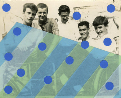 Vintage Male Group Photography Collage - Naomi Vona Art