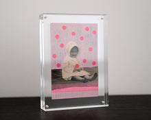 Cargar imagen en el visor de la galería, Pastel And Neon Pink Altered Vintage Portrait Collage - Naomi Vona Art
