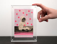 Carica l&#39;immagine nel visualizzatore di Gallery, Pastel And Neon Pink Altered Vintage Portrait Collage - Naomi Vona Art
