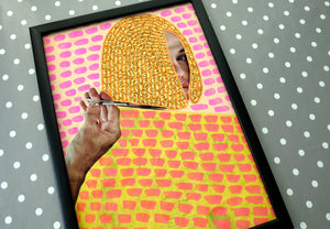 Neon Yellow, Orange And Pink Contemporary Giclée Art Print - Naomi Vona Art