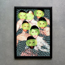 Cargar imagen en el visor de la galería, Female art print: women with green masks, available in different sizes - Naomi Vona Art
