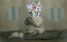Cargar imagen en el visor de la galería, Surreal Original Collage On Vintage Baby Photo - Naomi Vona Art

