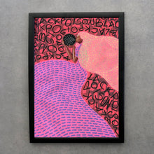 Cargar imagen en el visor de la galería, Original Giclee Wall Art Gift Idea, Pink And Red Illustration Poster - Naomi Vona Art
