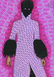 Pink And Purple Fashion Altered Woman Portrait - Naomi Vona Art