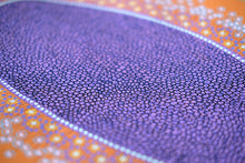 Load image into Gallery viewer, Purple Abstract Organic Art Drawing Illustration On Orange Paper - Naomi Vona Art
