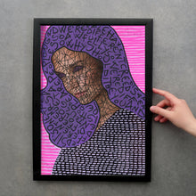 Load image into Gallery viewer, Purple And Neon Pink Made To Order Giclee Fine Art Print - Naomi Vona Art
